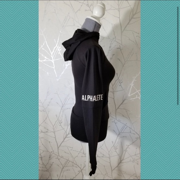 Alphalete Black Full Zip Hoodie w/ Logo & Spellout - Picture 2 of 4